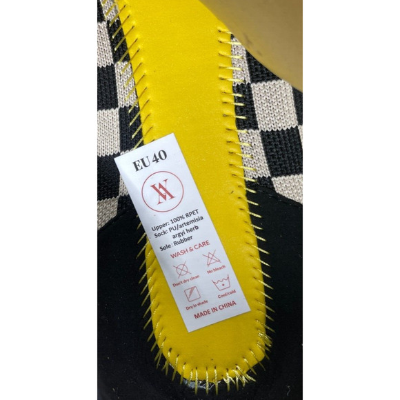 Vivaia Shoes EU 40 US 9 B Margot 2.0 V Cut Square Toe in Checker Flats NWOB - Picture 7 of 10